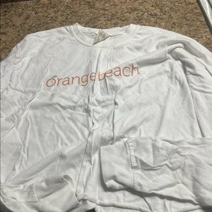 Comfort Colors Long Sleeve T- Shirt Women's size M Orange Beach Self Cropped